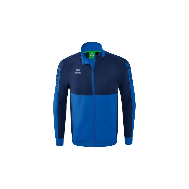 Erima Training Jacket Six Wings Worker (100% Polyester, Stand-up collar, durable) royal blue/navy blue Boys